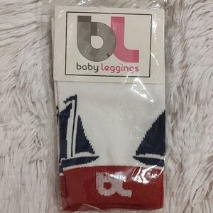 NWT Baby Leggings Baby/Toddler Leg Warmers Red Blue Sailboat Boy/Girl 8-35 Lbs